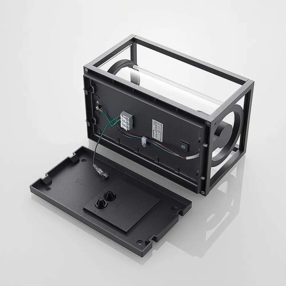 Lucande udendørs væglampe Brienne, 30 cm, antracit, metal