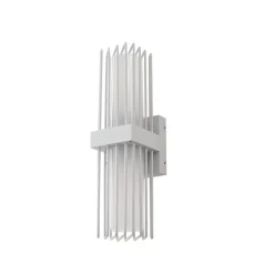 udendørs væglampe Chandan, 42 cm, hvid, metal, IP54^Lucande