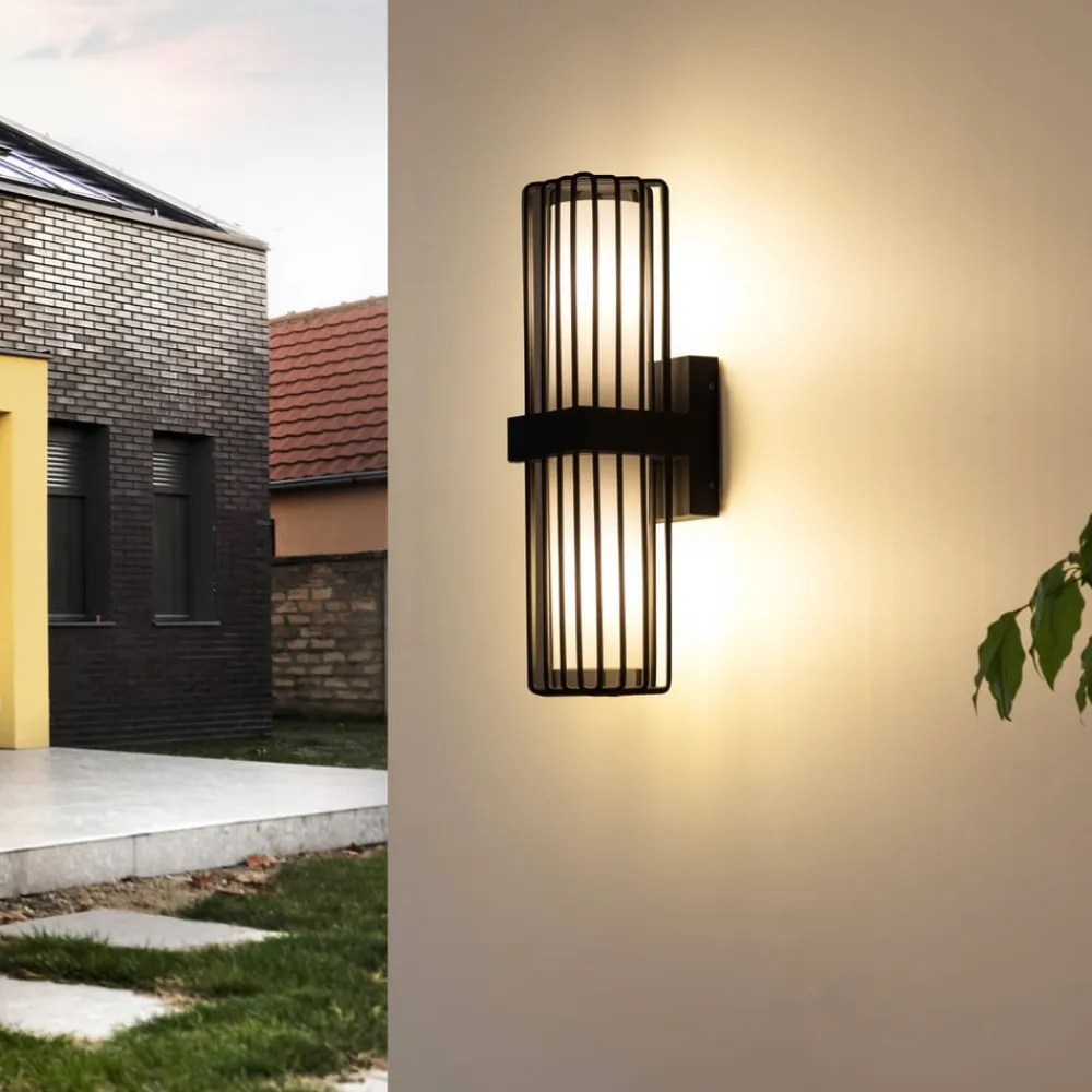 udendørs væglampe Chandan, antracit, 2 lyskilder, IP54^Lucande Discount