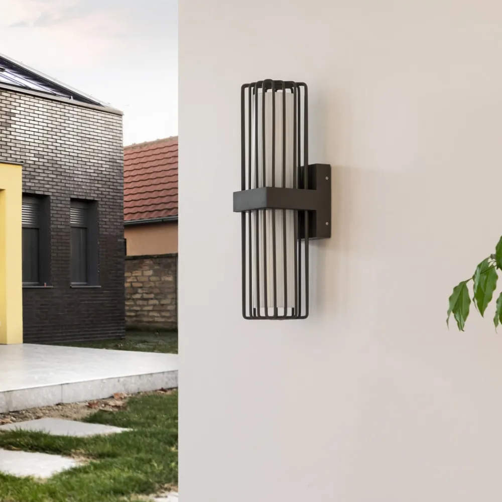 udendørs væglampe Chandan, antracit, 2 lyskilder, IP54^Lucande Discount