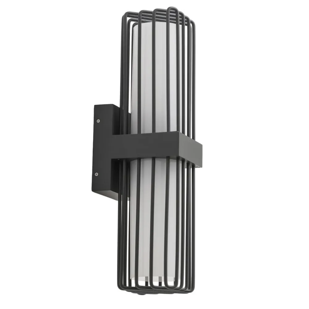 udendørs væglampe Chandan, antracit, 2 lyskilder, IP54^Lucande Discount