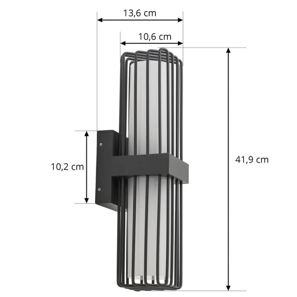 udendørs væglampe Chandan, antracit, 2 lyskilder, IP54^Lucande Discount