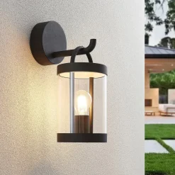 Lucande Terrassebelysning|Væglamper>udendørs væglampe Cassian, sæt med 2, antracit, IP54