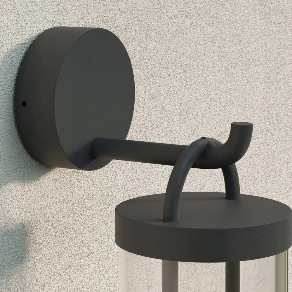 Lucande Terrassebelysning|Væglamper>udendørs væglampe Cassian, sæt med 2, antracit, IP54