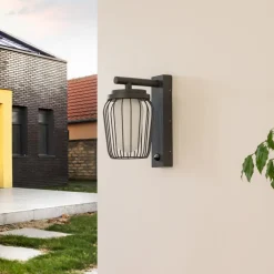 udendørs væglampe Chandan, 30 cm, antracit, sensor^Lucande Online