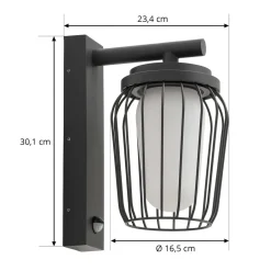 udendørs væglampe Chandan, 30 cm, antracit, sensor^Lucande Online