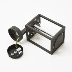 Lucande udendørs væglampe Ferda, fritstående, antracit, IP44