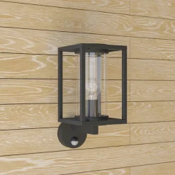 udendørs væglampe Ferda, sensor, opretstående antracit IP44^Lucande Sale