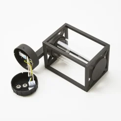 udendørs væglampe Ferda, sensor, opretstående antracit IP44^Lucande Sale