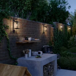 Lucande udendørs væglampe Ferda, pendel, antracit, IP44