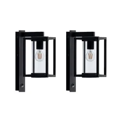 Lucande Væglampe Med Sensor|Terrassebelysning>udendørs væglampe Ferda, sæt med 2, antracit sensor IP44