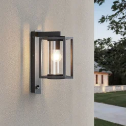 Lucande Væglampe Med Sensor|Terrassebelysning>udendørs væglampe Ferda, sæt med 2, antracit sensor IP44