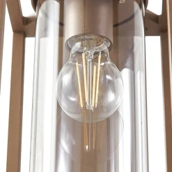 udendørs væglampe Ferda, sensor, hængende, brun, IP44^Lucande Discount