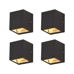 udendørs væglampe Maurice, antracit, IP54, sæt med 4 stk^Lucande Discount