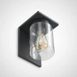 Lucande udendørs væglampe Semka, antracit, aluminium, glas, 20 cm