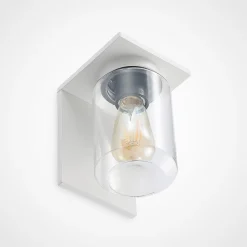 udendørs væglampe Semka, hvid, aluminium, glas, 20 cm^Lucande Best