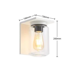 udendørs væglampe Semka, hvid, aluminium, glas, 20 cm^Lucande Best