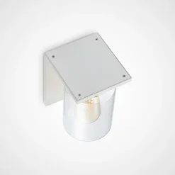 udendørs væglampe Semka, hvid, aluminium, glas, 20 cm^Lucande Best