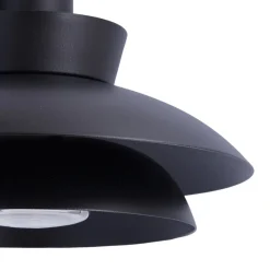 udendørs væglampe Thais, sort, metal, Ø 25 cm^Lucande