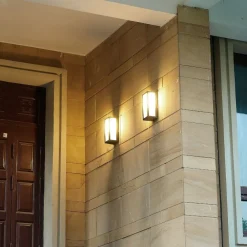 Lucande udendørs væglampe Tame, antracit, metal, 25 cm