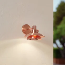 udendørs væglampe Thais, kobberfarvet, stål^Lucande Discount