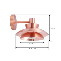 udendørs væglampe Thais, kobberfarvet, stål^Lucande Discount