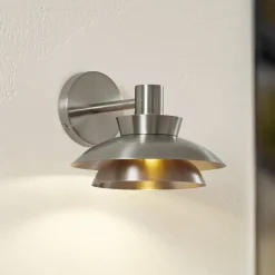 udendørs væglampe Thais, stål, Ø 25 cm^Lucande