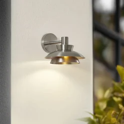 udendørs væglampe Thais, stål, Ø 25 cm^Lucande