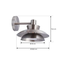 udendørs væglampe Thais, stål, Ø 25 cm^Lucande