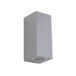 Lucande udendørs væglampe Xava, op/ned, grå, 2 lyskilder, GU10