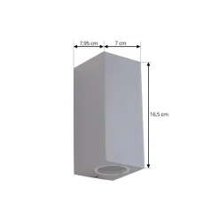 Lucande udendørs væglampe Xava, op/ned, grå, 2 lyskilder, GU10