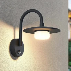 udendørs væglampe Zamalino, 31 cm, antracit, sensor^Lucande Online