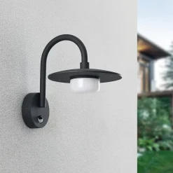 udendørs væglampe Zamalino, 31 cm, antracit, sensor^Lucande Online