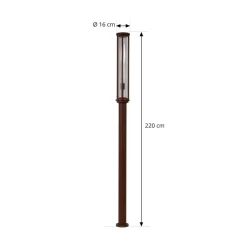 udendørslampe Alivaro, rustfarvet, 220 cm, E27, IP65^Lucande Clearance