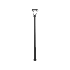 Lucande udendørslampe Elario, 222 cm, sort, aluminium