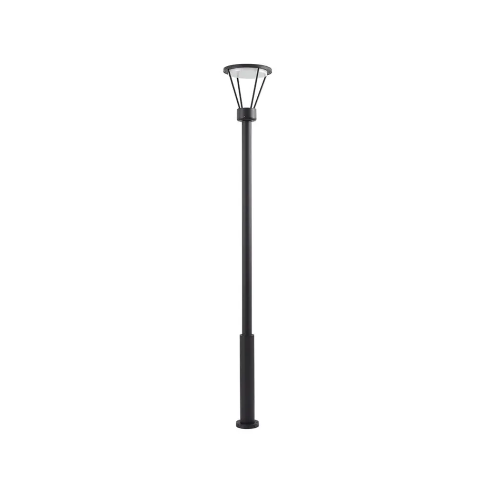 Lucande udendørslampe Elario, 222 cm, sort, aluminium