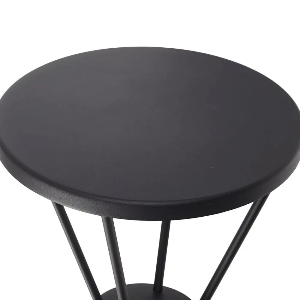 Lucande udendørslampe Elario, 222 cm, sort, aluminium