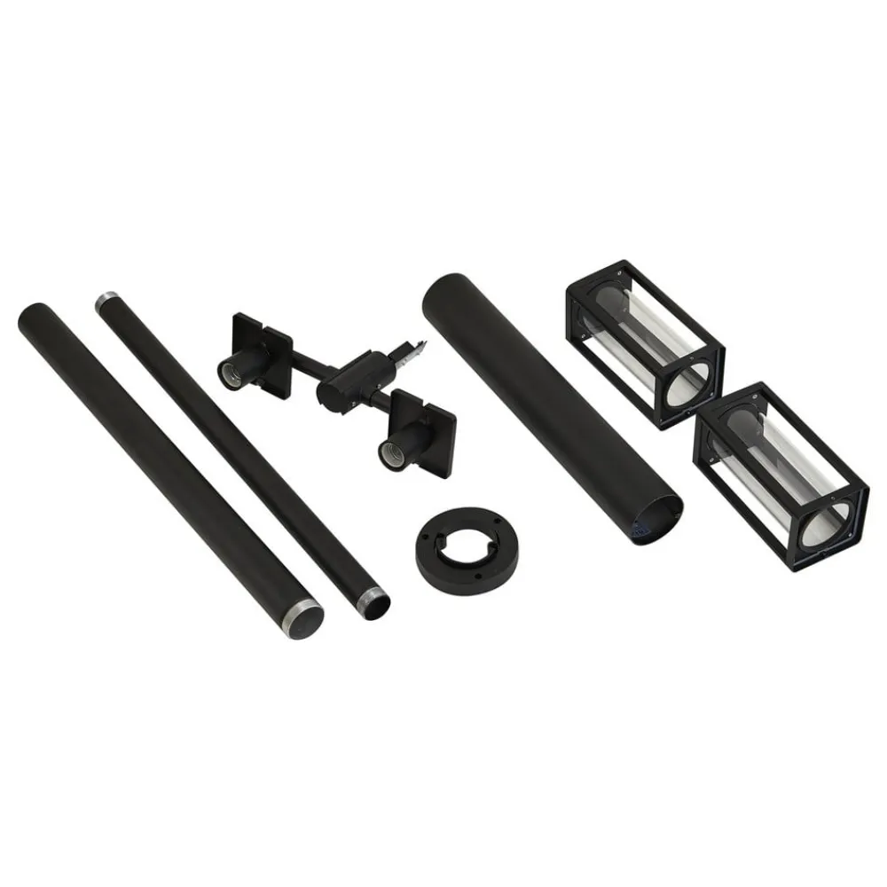 Lucande Lygtepæle>udendørslampe Siveta, 240 cm, 2 lyskilder, sort, E27, IP65