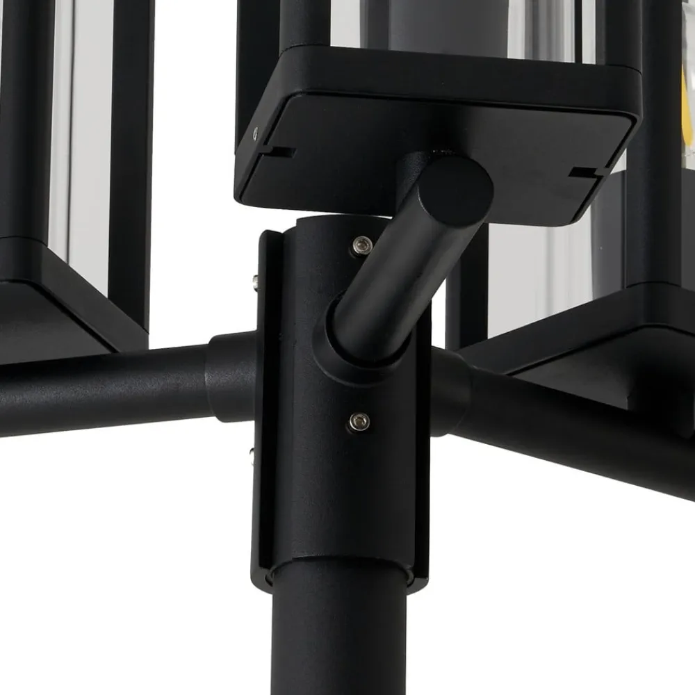 Lucande Lygtepæle>udendørslampe Siveta, 240 cm, 3 lyskilder, sort, E27, IP65