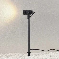 Lucande udendørsspot Galina, jordspyd, stik, grå, 40 cm