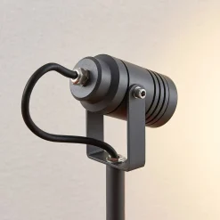 Lucande udendørsspot Galina, jordspyd, stik, grå, 40 cm