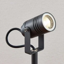 Lucande udendørsspot Galina, jordspyd, stik, grå, 40 cm