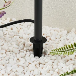 Lucande udendørsspot Galina, jordspyd, stik, grå, 40 cm