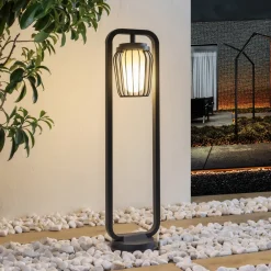 Lucande Gadebelysning>vejlampe Chandan, 90 cm, antracit, aluminium