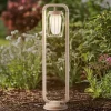 Lucande vejlampe Chandan, 90 cm, beige, metal, IP54