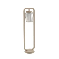 Lucande vejlampe Chandan, 90 cm, beige, metal, IP54