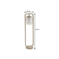 Lucande vejlampe Chandan, 90 cm, beige, metal, IP54
