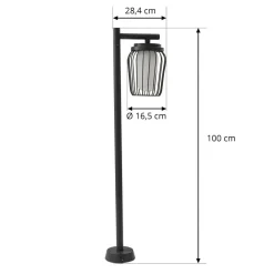 vejlampe Chandan, 100 cm, sort, aluminium^Lucande Best