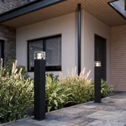 Lucande Gadebelysning>vejlampe Keke, højde 70 cm, antracit, aluminium