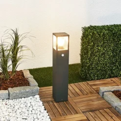 vejlampe Klemens, 65 cm, sensor, antracit, E27^Lucande